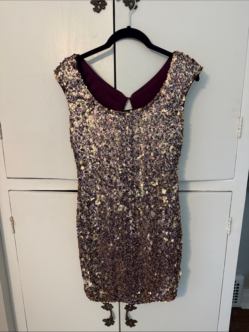 Aqua Rose Gold Sequin Mini Dress